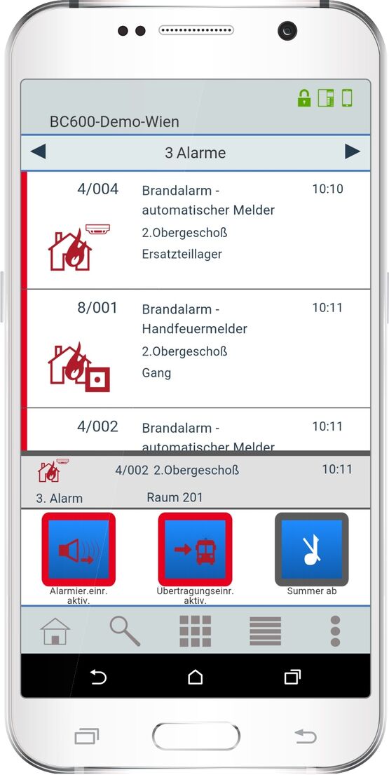 LST: Brandmeldeanlage am Mobiltelefon REACT