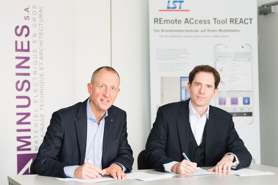 Laurent Saeul, CEO MINUSINES S.A., und Stefan Friedl, Geschäftsführer Labor Strauss Sicherungsanlagenbau GmbH