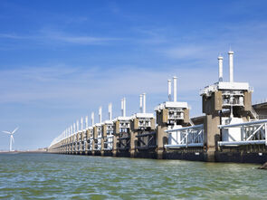 Oosterschelde storm surge barrier, Netherlands 